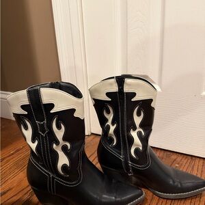 Black and White Western Boots